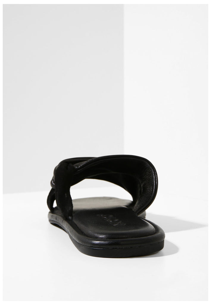 Inuovo Pantoletten Leder Schwarz - surf4shoes