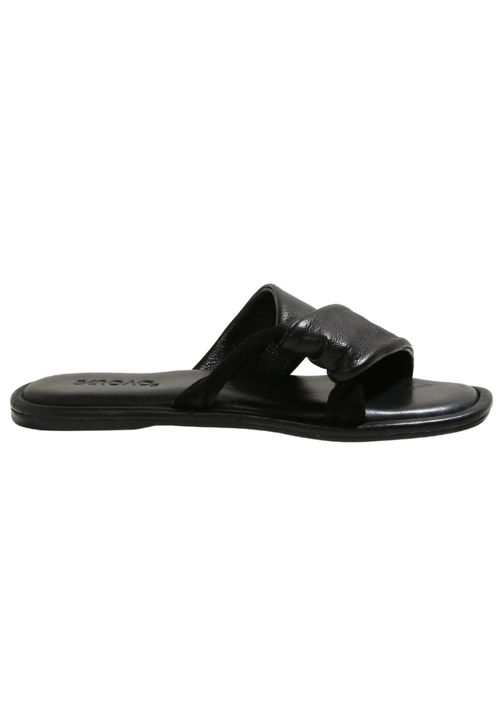 Inuovo Pantoletten Leder Schwarz - surf4shoes