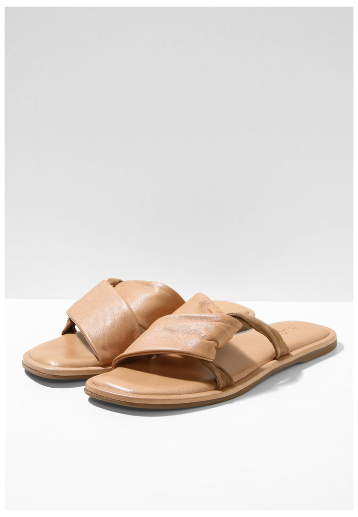 Inuovo Pantoletten Leder Hellbraun - surf4shoes