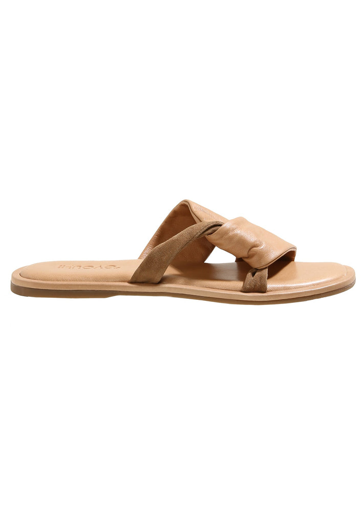 Inuovo Pantoletten Leder Hellbraun - surf4shoes