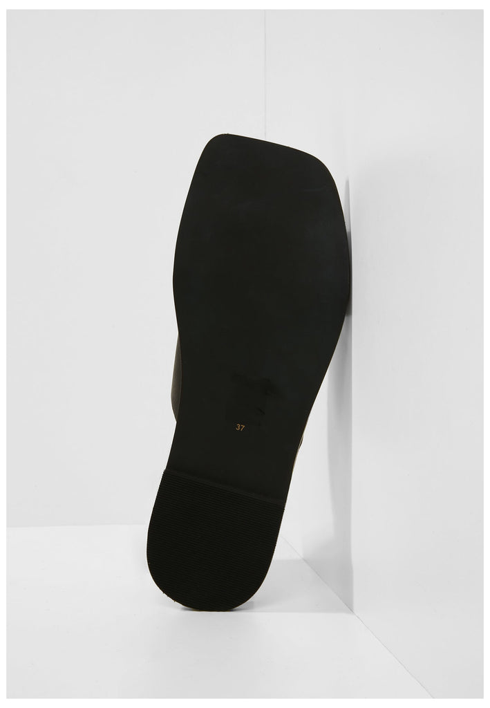 Inuovo Pantoletten Leder Schwarz - surf4shoes