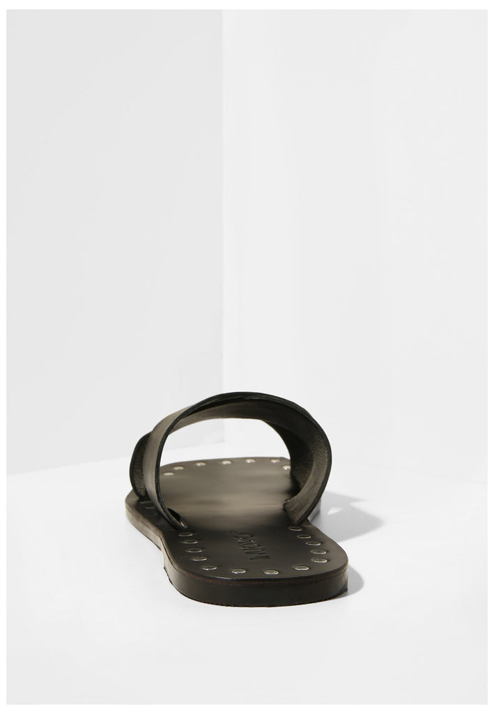 Inuovo Pantoletten Leder Schwarz - surf4shoes