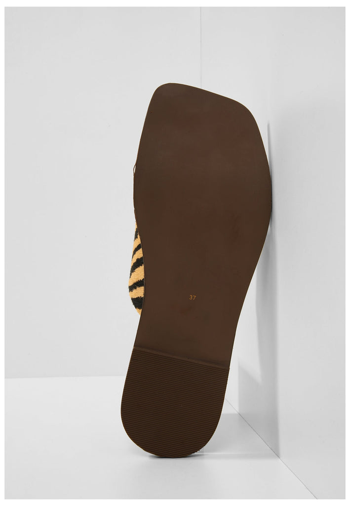 Inuovo Pantoletten Leder Beige/Schwarz - surf4shoes