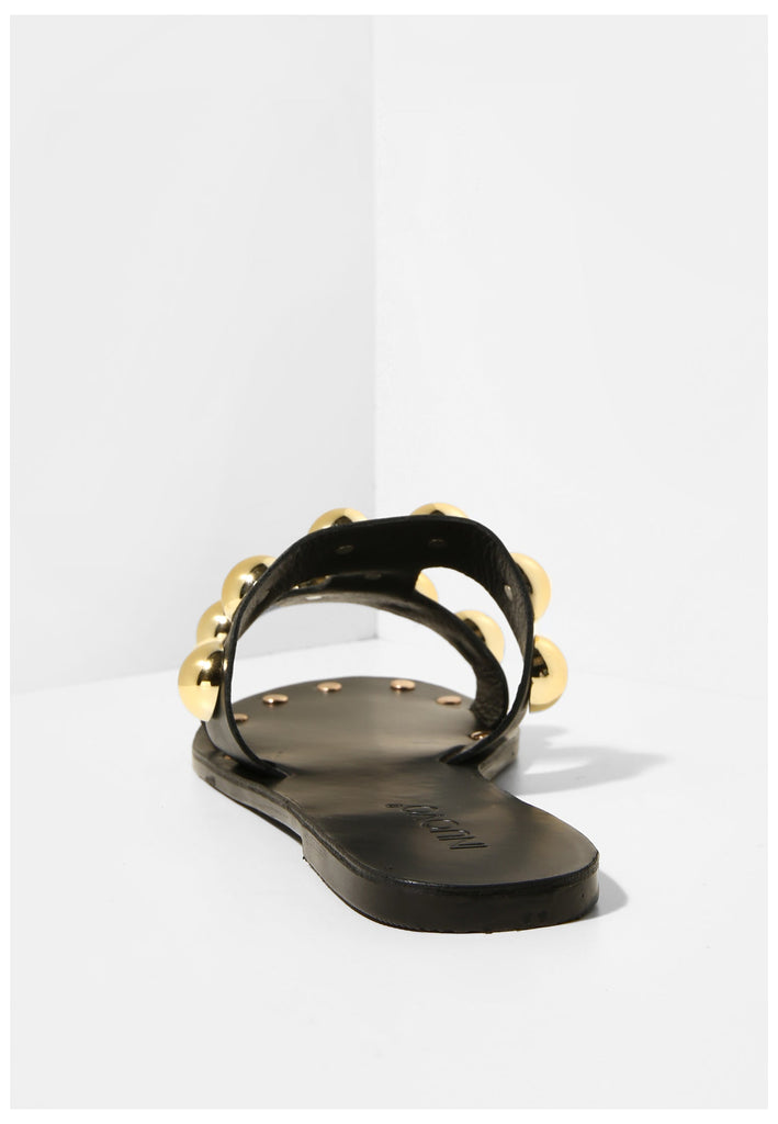 Inuovo Pantoletten Leder Schwarz - surf4shoes