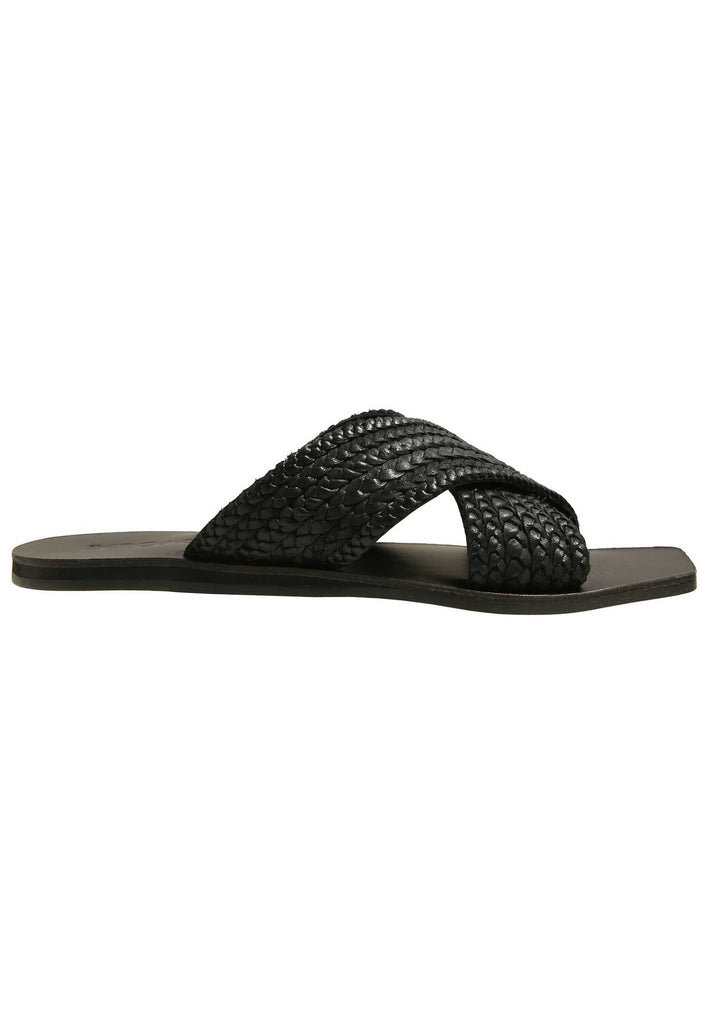 Inuovo Pantoletten Leder Schwarz - surf4shoes