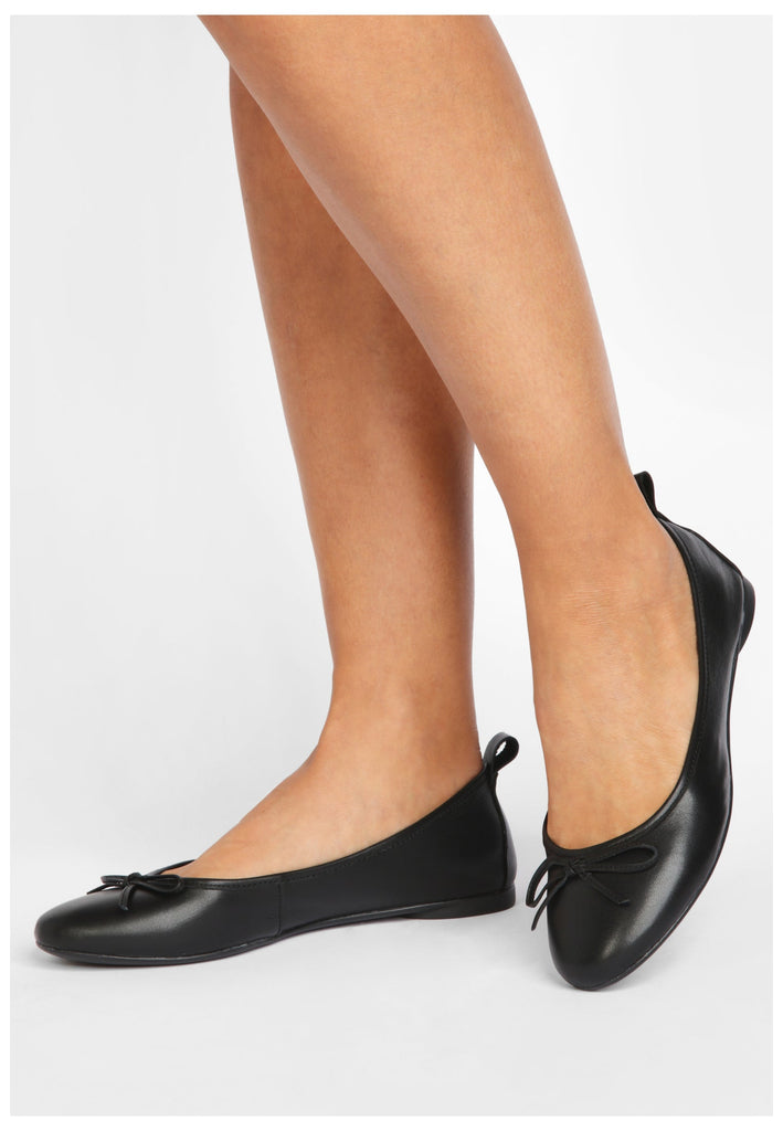 Inuovo Ballerinas Leder Schwarz - surf4shoes