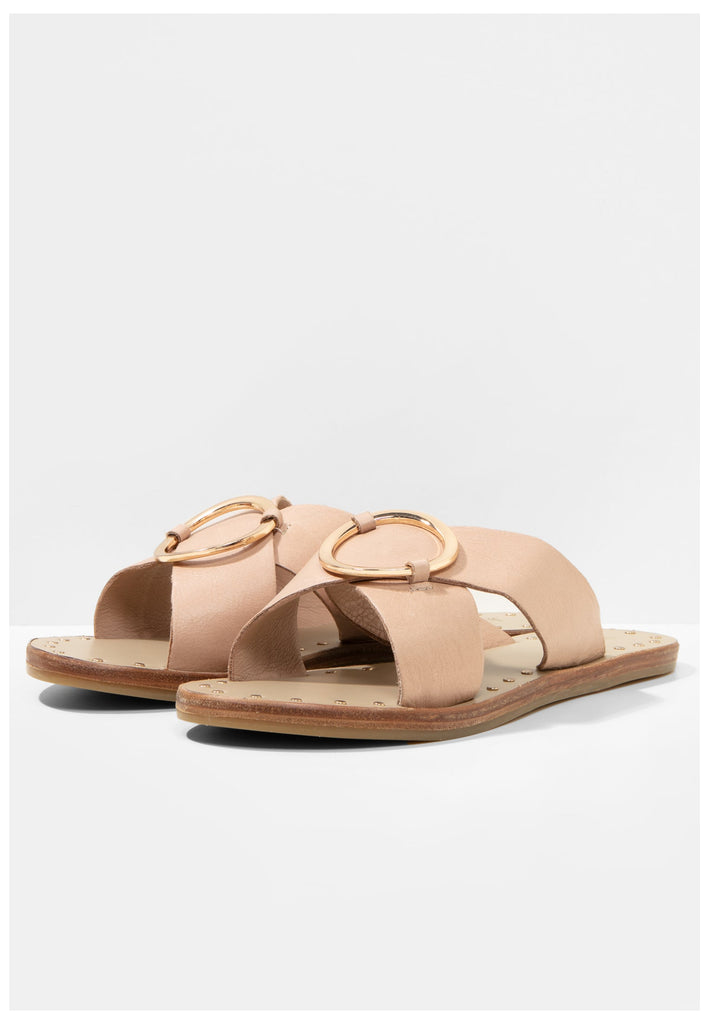 Inuovo Pantoletten Leder Beige - surf4shoes