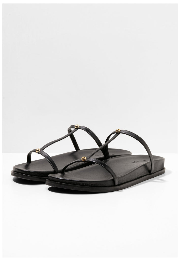 Inuovo Pantoletten Leder Schwarz - surf4shoes