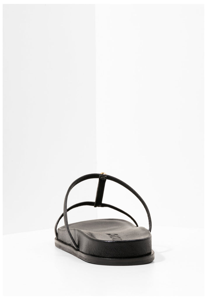 Inuovo Pantoletten Leder Schwarz - surf4shoes