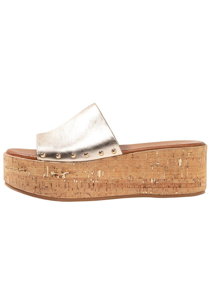 Inuovo Pantoletten Leder Gold - surf4shoes