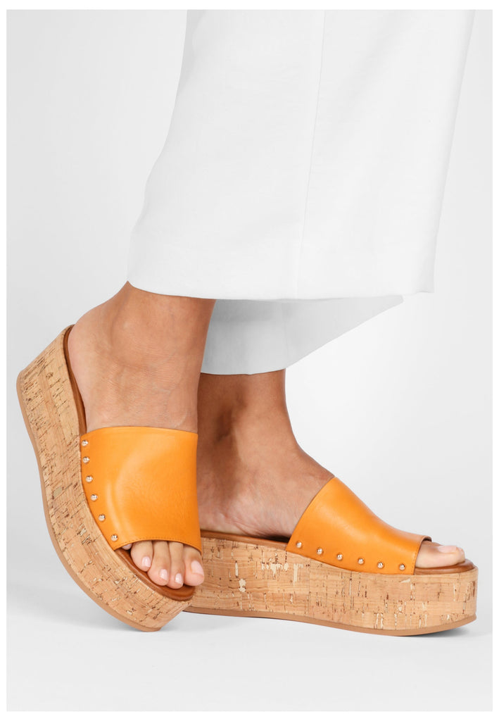 Inuovo Pantoletten Leder Orange - surf4shoes