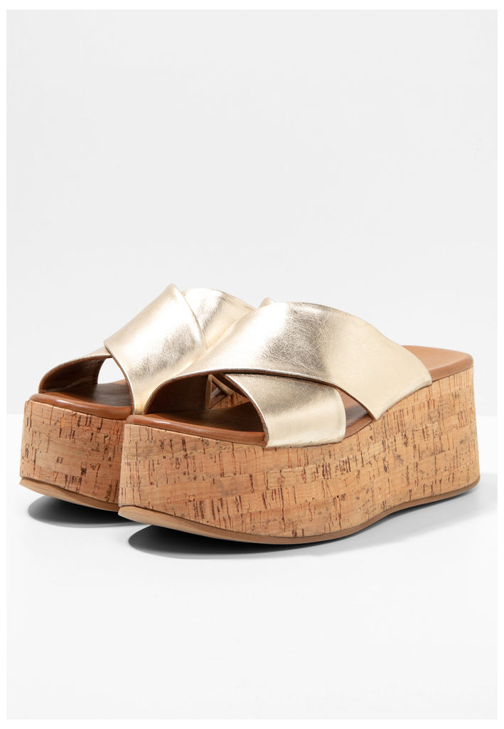 Inuovo Pantoletten Leder Gold - surf4shoes