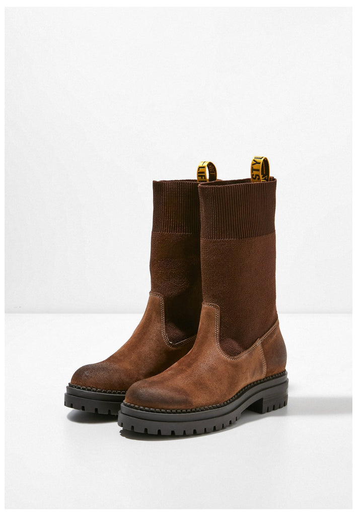 Inuovo Stiefelette Leder/Textil Braun - surf4shoes