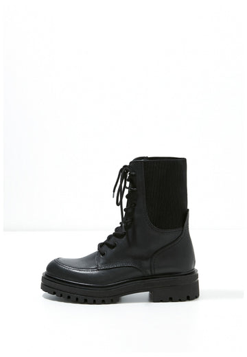 Inuovo Stiefelette Leder/Textil Schwarz - surf4shoes
