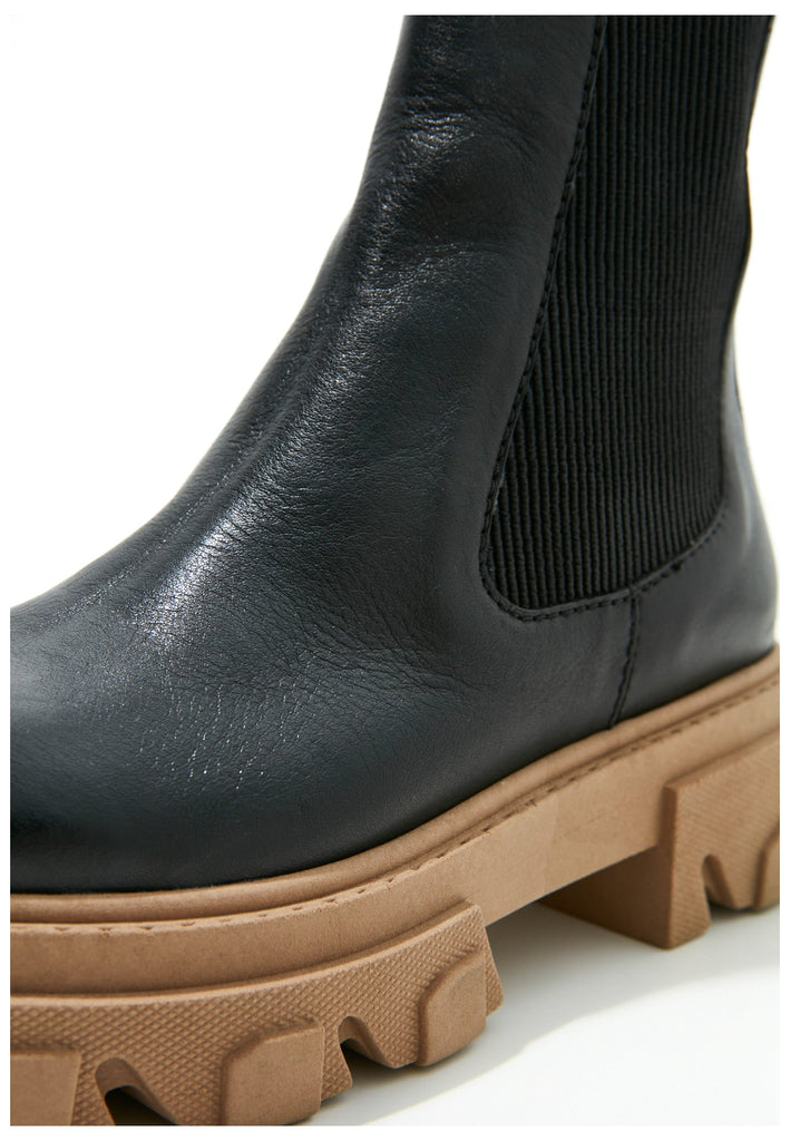 Inuovo Stiefelette Leder/Textil Schwarz/Beige - surf4shoes