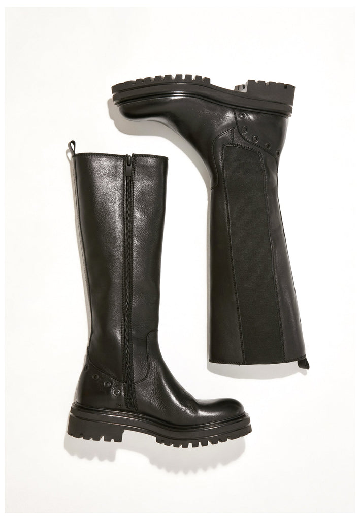 Inuovo Stiefel Leder/Textil Schwarz - surf4shoes