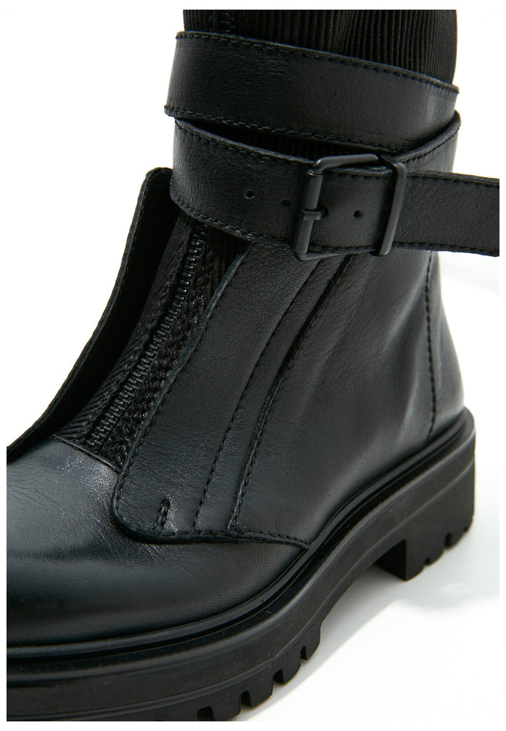 Inuovo Stiefelette Leder/Textil Schwarz - surf4shoes