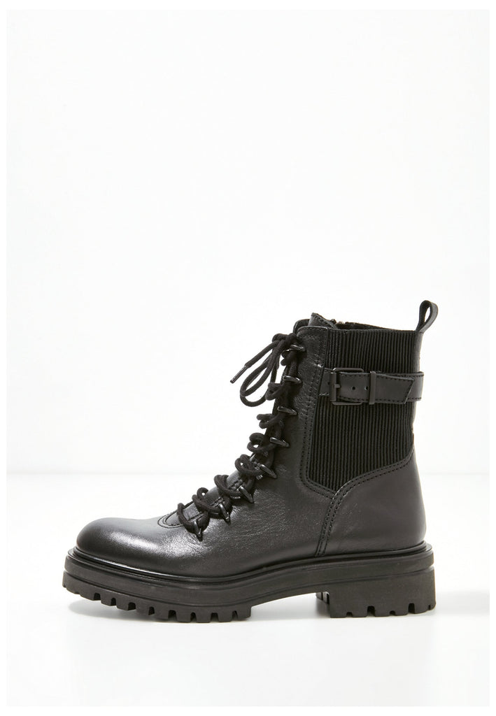 Inuovo Stiefelette Leder/Textil Schwarz - surf4shoes