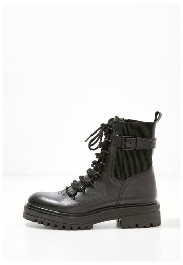 Inuovo Stiefelette Leder/Textil Schwarz - surf4shoes