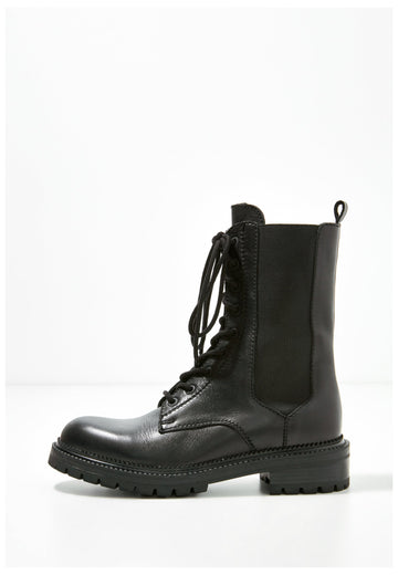 Inuovo Stiefelette Leder/Textil Schwarz - surf4shoes