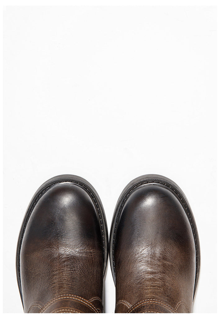 Inuovo Stiefelette Leder Dunkelbraun - surf4shoes