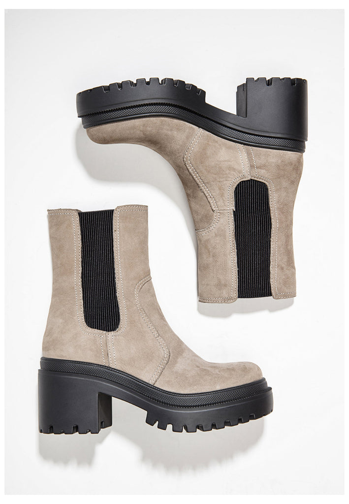 Inuovo Stiefelette Leder/Textil Beige - surf4shoes