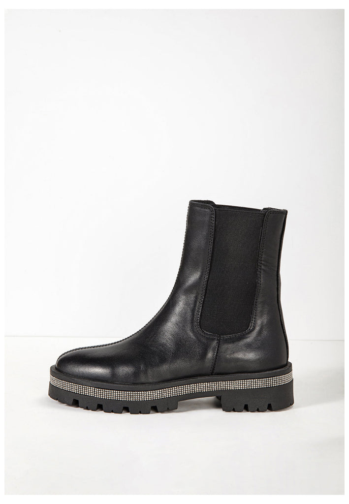 Inuovo Stiefelette Leder/Textil Schwarz - surf4shoes