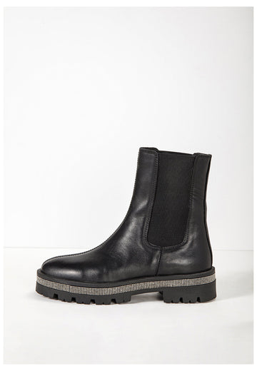 Inuovo Stiefelette Leder/Textil Schwarz - surf4shoes