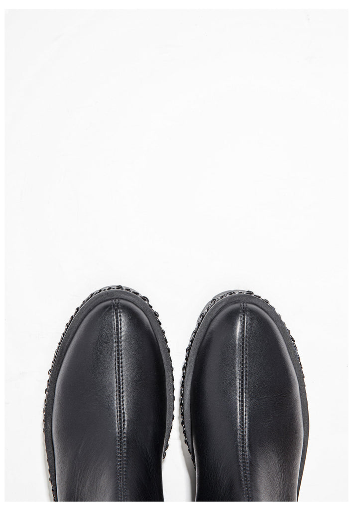 Inuovo Stiefelette Leder/Textil Schwarz - surf4shoes