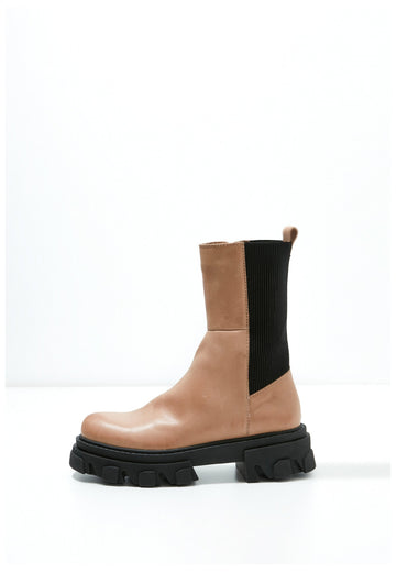 Inuovo Stiefelette Leder/Textil Beige - surf4shoes