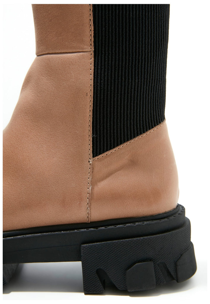 Inuovo Stiefelette Leder/Textil Beige - surf4shoes