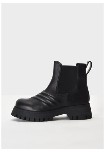 Inuovo Stiefelette Leder/Textil Schwarz - surf4shoes