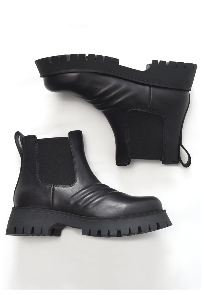 Inuovo Stiefelette Leder/Textil Schwarz - surf4shoes