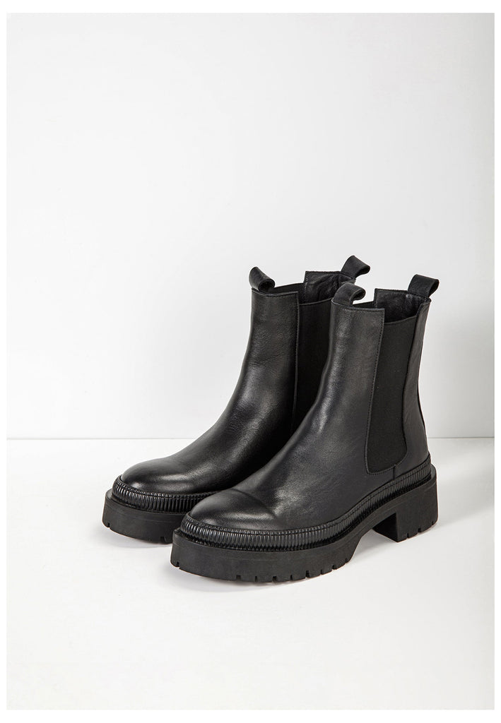 Inuovo Stiefelette Leder/Textil Schwarz - surf4shoes