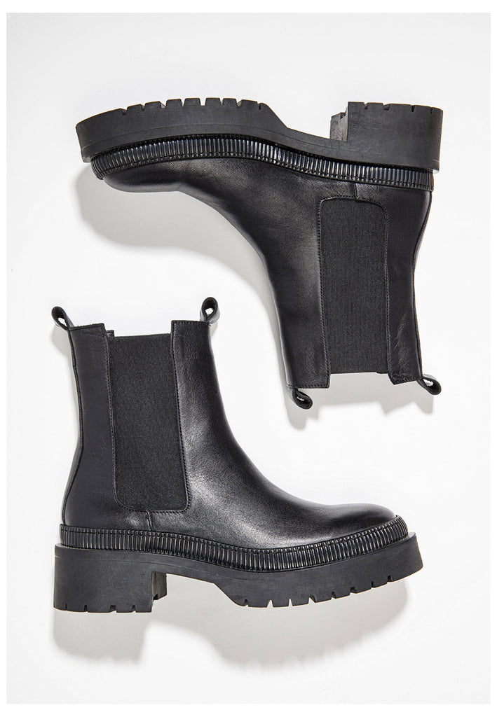 Inuovo Stiefelette Leder/Textil Schwarz - surf4shoes