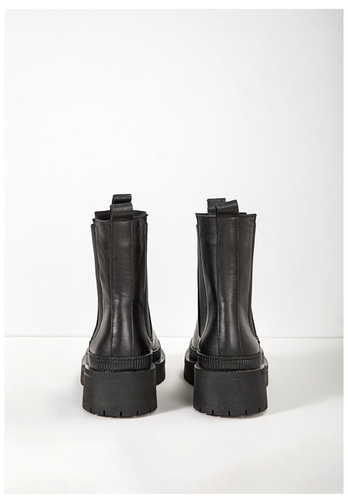 Inuovo Stiefelette Leder/Textil Schwarz - surf4shoes