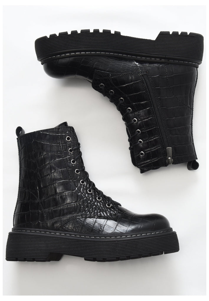 Inuovo Stiefelette Leder Schwarz - surf4shoes