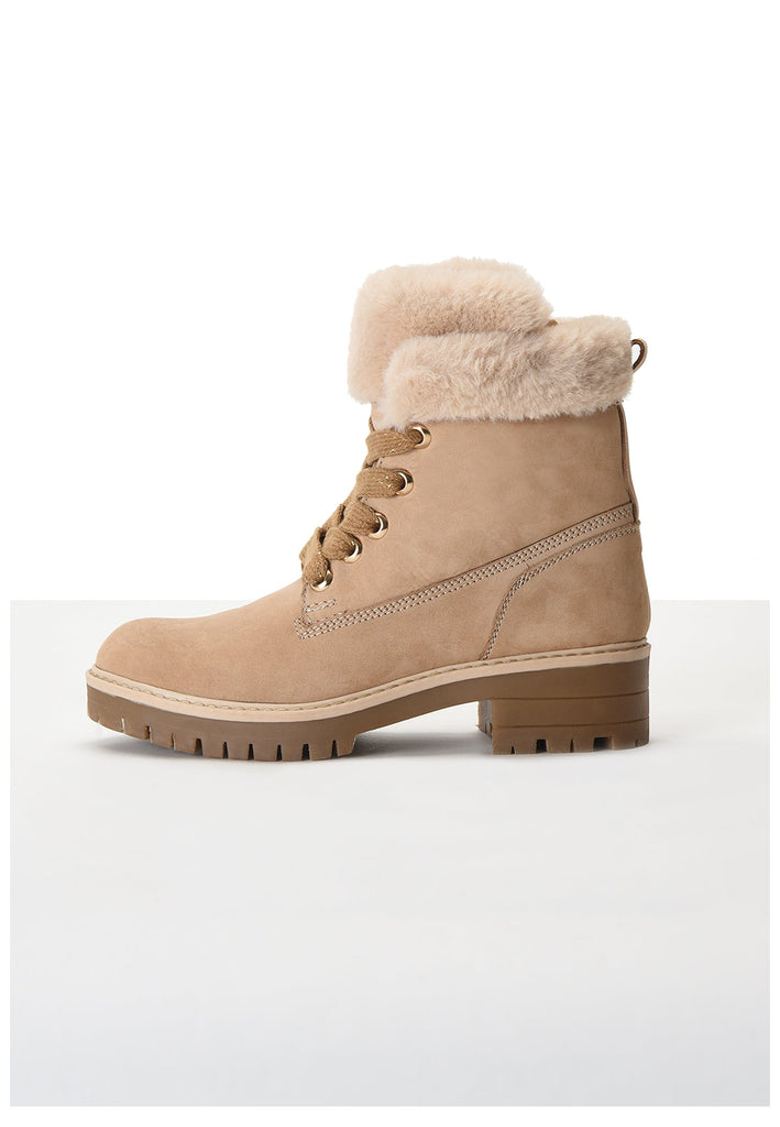 Inuovo Stiefelette Nubukleder/Textil Beige - surf4shoes