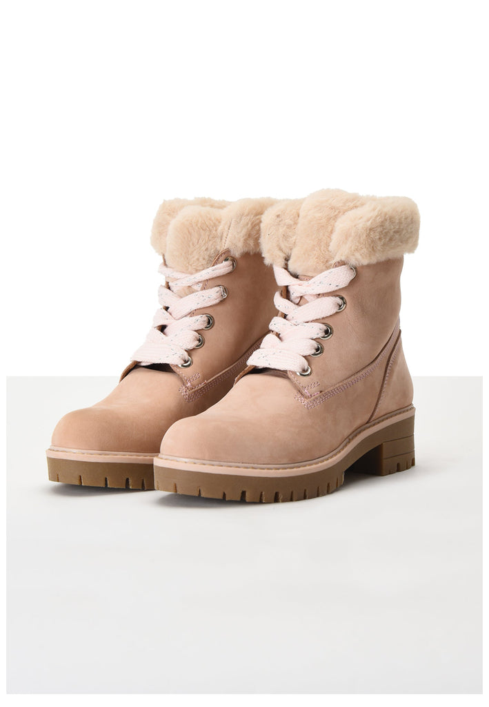 Inuovo Stiefelette Nubukleder/Textil Rosa - surf4shoes