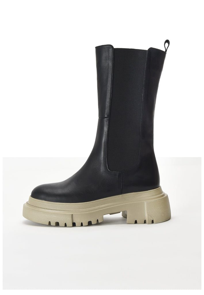 Inuovo Stiefelette Leder Schwarz/Beige - surf4shoes