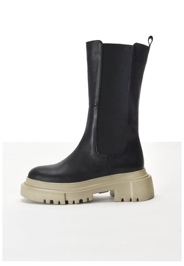 Inuovo Stiefelette Leder Schwarz/Beige - surf4shoes