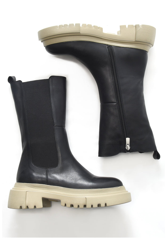 Inuovo Stiefelette Leder Schwarz/Beige - surf4shoes