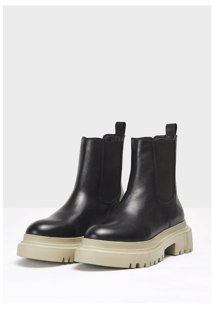 Inuovo Stiefelette Leder Schwarz/Beige - surf4shoes