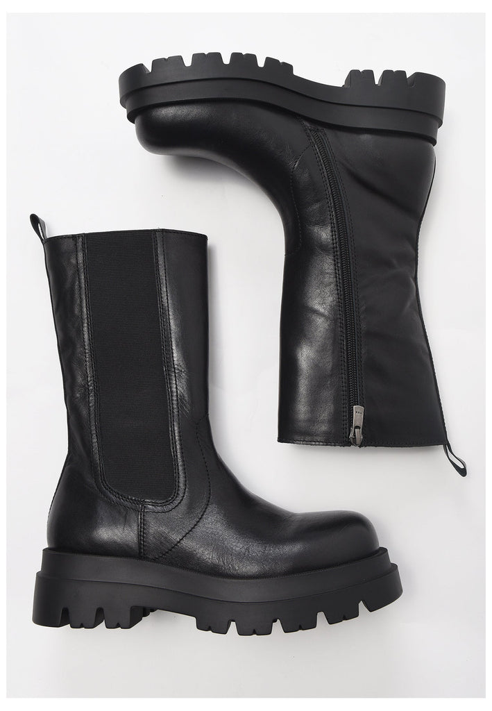 Inuovo Stiefel Leder/Textil Schwarz - surf4shoes