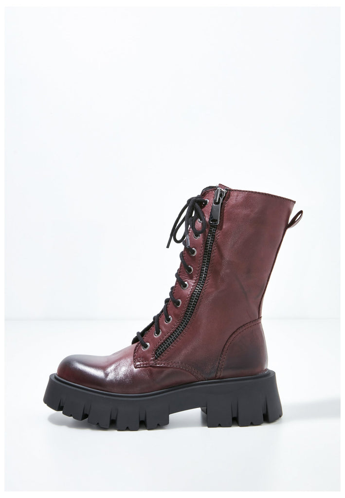 Inuovo Stiefel Leder Dunkelrot - surf4shoes