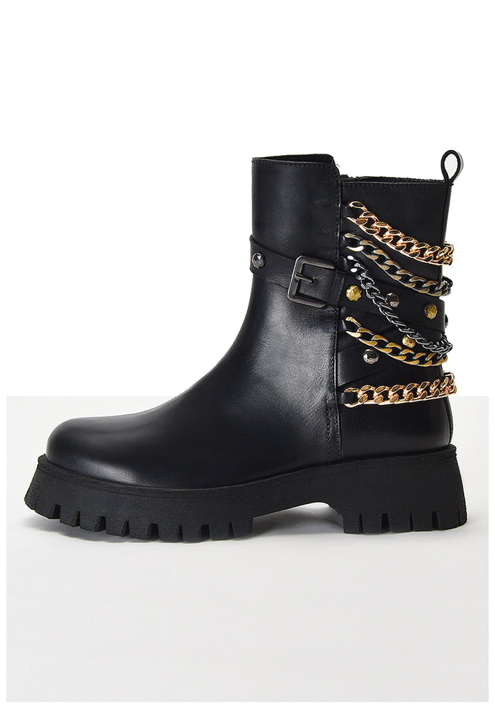 Inuovo Stiefelette Leder Schwarz - surf4shoes