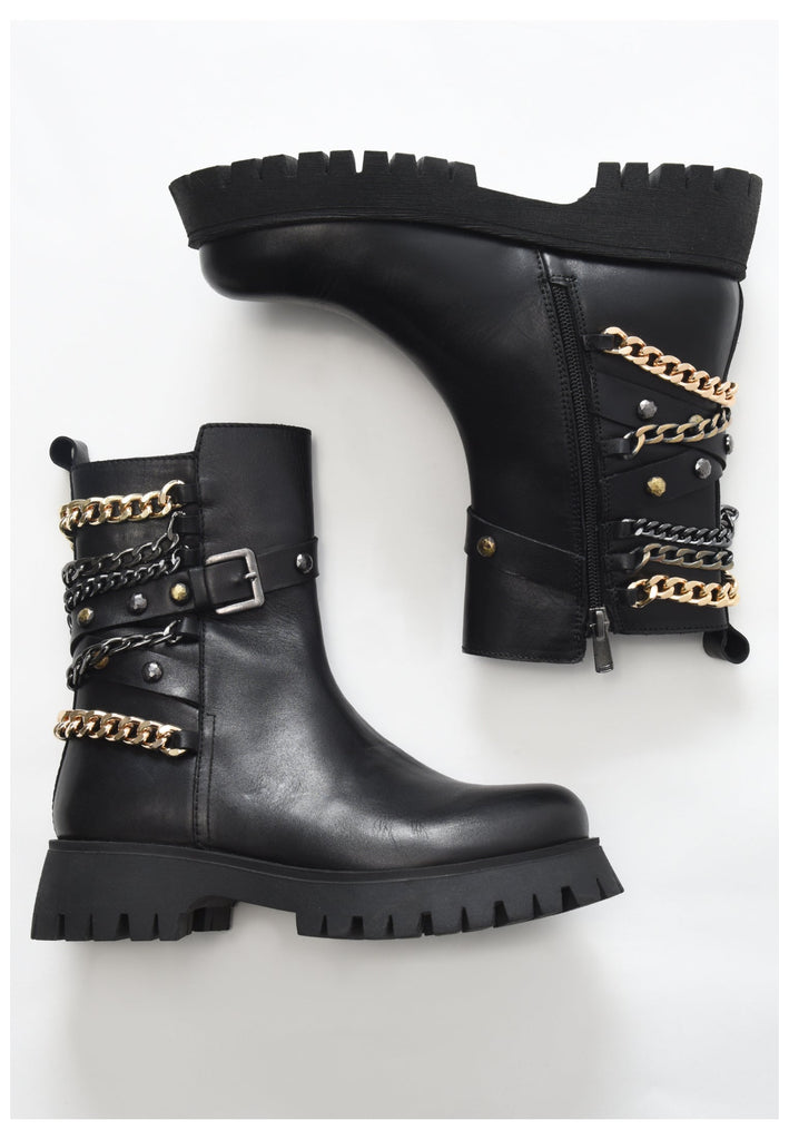 Inuovo Stiefelette Leder Schwarz - surf4shoes