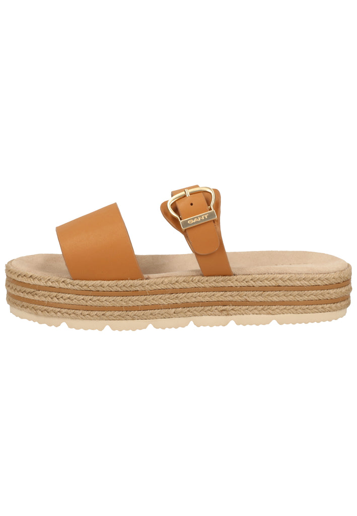 GANT Pantoletten Leder Tan - surf4shoes