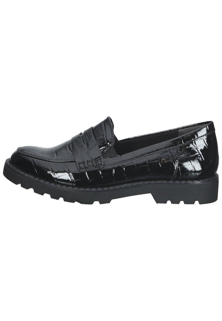 Tamaris Halbschuhe Lederimitat Croco Black - surf4shoes
