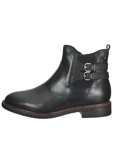 Tamaris Stiefelette Leder/Textil Schwarz - surf4shoes